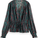 V-neck peplum top