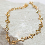 Clover row bracelet gold