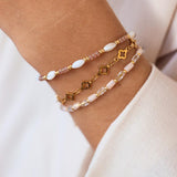 Clover row bracelet gold