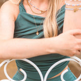 Hidden pearl necklace gold