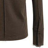 Jersey top met kanten manchetten