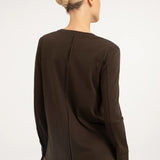 Jersey top met kanten manchetten