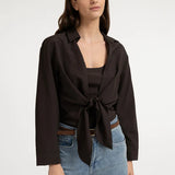 Twin set knotted blouse and singlet