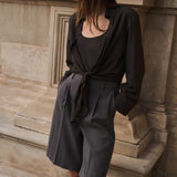 Twin set knotted blouse and singlet