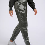 METALLIC WIDE LEG TROUSErs