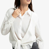 Layered blouse with knot