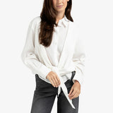 Layered blouse with knot