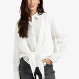 Layered blouse with knot