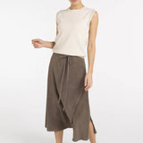 Midi skirt with wrap effect