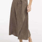 Midi skirt with wrap effect