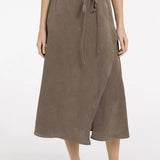 Midi skirt with wrap effect