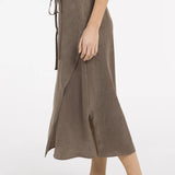 Midi skirt with wrap effect