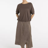 Midi skirt with wrap effect