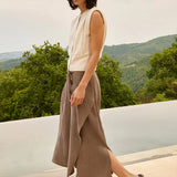 Midi skirt with wrap effect