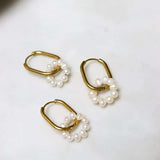 Oval pearl hoop