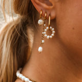 Oval pearl hoop
