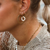 Oval pearl hoop