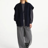 Oversized bodywarmer van wolmix