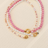 Pink snake necklace