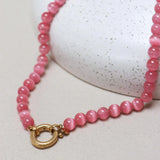 Pink snake necklace