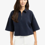 Polo top met halve rits
