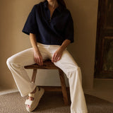 Polo top met halve rits
