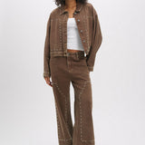 R2602173890 ladies woven relaxed star jeans  PAYTON