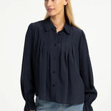 Sheer pleated blouse