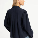 Sheer pleated blouse