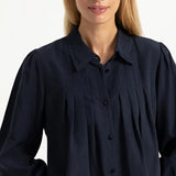 Sheer pleated blouse