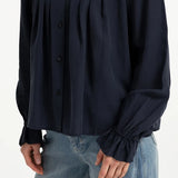 Sheer pleated blouse