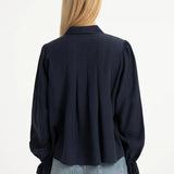 Sheer pleated blouse