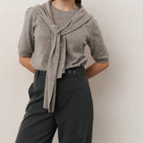 Short sleeve sweater with fake