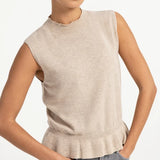 Mouwloze gebreide top