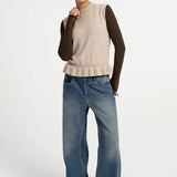 Mouwloze gebreide top