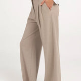 Geweven pantalon met wijde pijpen