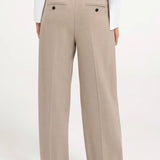 Geweven pantalon met wijde pijpen