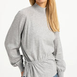 Sweater met hoge hals en taillekoord