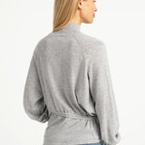 Sweater met hoge hals en taillekoord