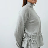 Sweater met hoge hals en taillekoord