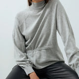 Sweater met hoge hals en taillekoord