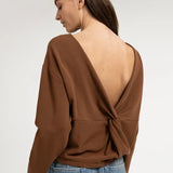 Sweatshirt with knotted back detail