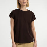 Sleeveless top with crew neckline