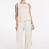 Broek met contrasterend stiksel