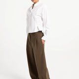 Geweven barrel-leg broek