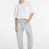 T-shirt with balloon sleeves