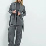 Geweven broek met plooidetails